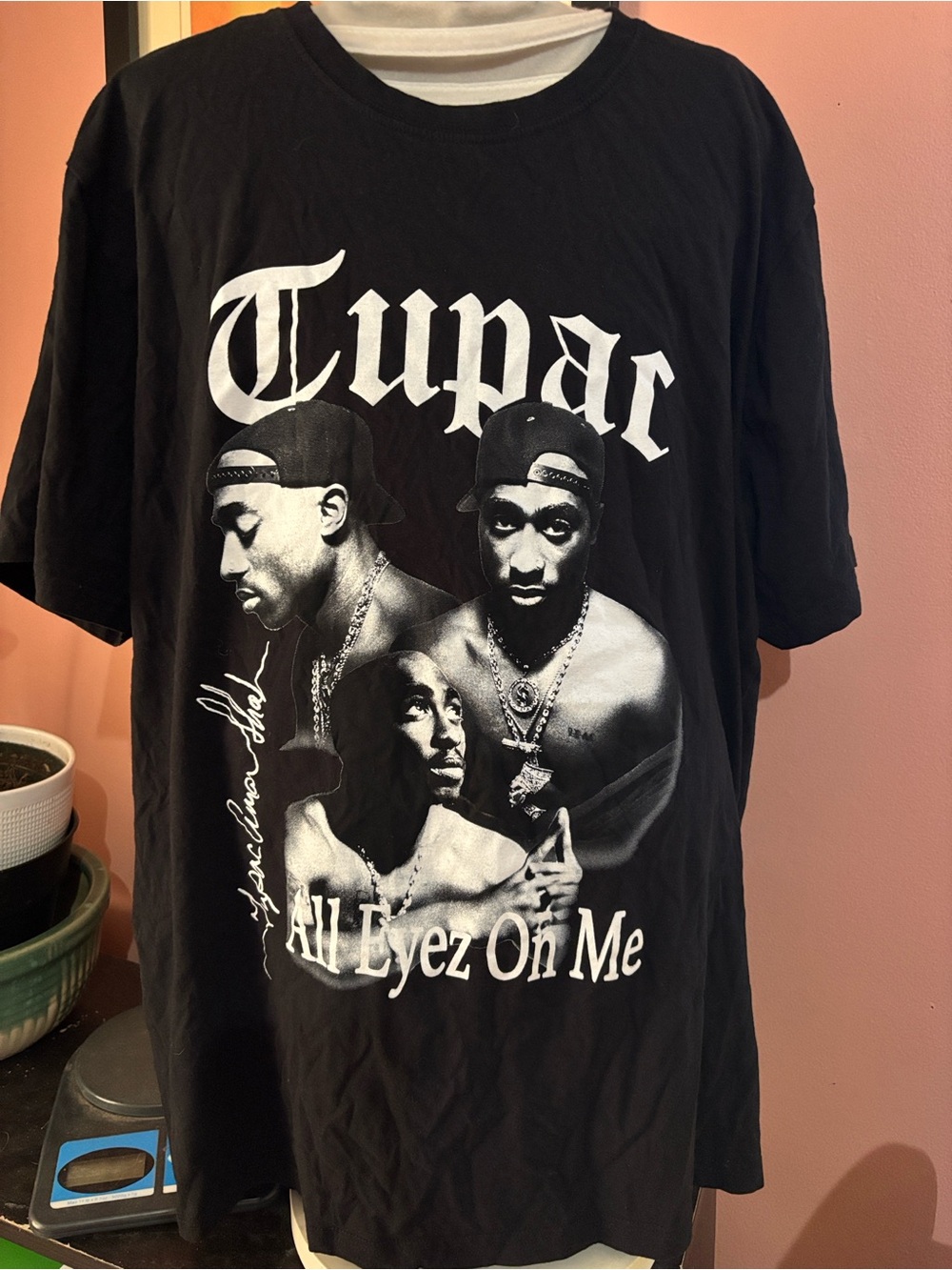 Tupac Black Graphic Short-Sleeve Men’s Tee - 'All Eyez On Me' Design NWOTS